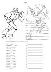 English Worksheet: Parts of the body and colours