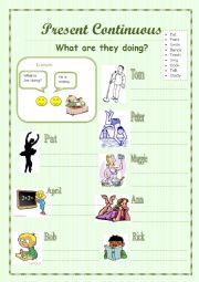 English Worksheet: Present Continous Exercises