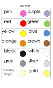 English Worksheet:  Colour