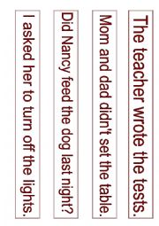 SENTENCE CARDS - PAST PASSIVE VOICE