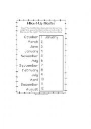 English Worksheet: Order Months