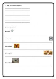 English Worksheet: Days of the week, parts of the house and demonstratives