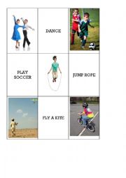 English Worksheet: Memory Game about Activities