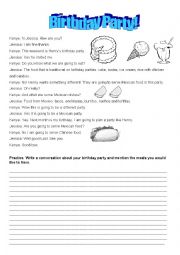 English Worksheet: celebrations birthday