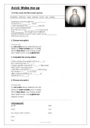 English Worksheet: avicii - wake me up song