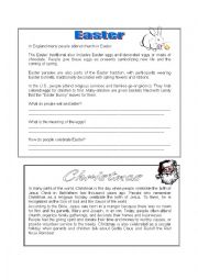 English Worksheet: celebrations in Usa