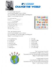 English Worksheet: If I could change the world