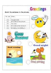 English Worksheet: greetings