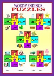 Word endings puzzle