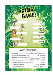 Animal Worksheet