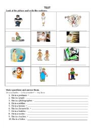 English Worksheet: Test Jobs