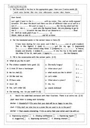 English Worksheet:  language exercices