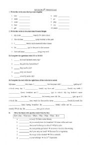 English Worksheet: REVISION PART 1