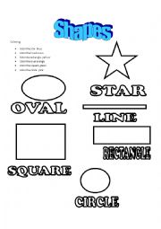 Shapes Flash card or  coloring  page