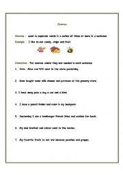 English Worksheet: Commas