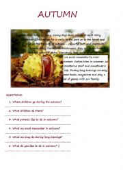 English Worksheet: Autumn