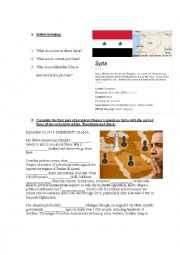 English Worksheet: Video session - President Obamas speech on Syria