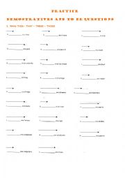 Demostratives and To be questions Practice