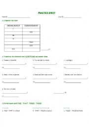 English Worksheet: Practice possessives/be