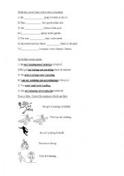 English Worksheet: present continuous