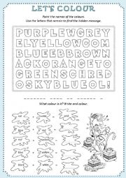 English Worksheet: Lets colour! 