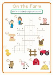 On the Farm Crossword