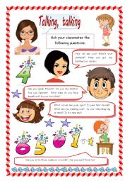 English Worksheet: TALKING, TALKING