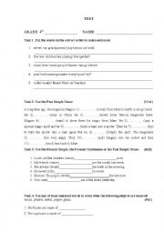 English Worksheet: grammar test