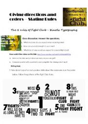 English Worksheet: The Fight Club Rules