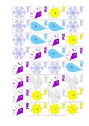 English Worksheet: weather pattern strips 2 (small cards)