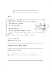 English Worksheet: Reading