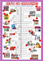 Shopping Crossword Puzzle