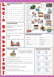 English Worksheet: Shopping Vocabulary Exercises