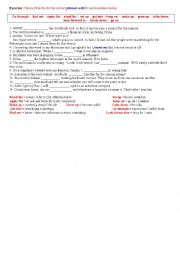 English Worksheet: Worksheet _ some common phrasal verbs 