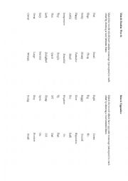 English Worksheet: Matching