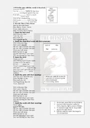 English Worksheet: the offspring. you are gonna  go far kid