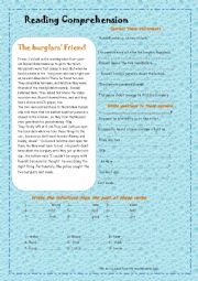 English Worksheet: The burglarss friend