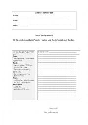 English Worksheet: Susans Daily Routine