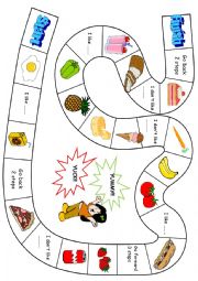 English Worksheet: Food Board Game