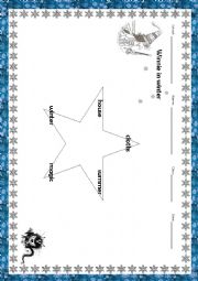 English Worksheet: Winnie in Winter Star Diagram