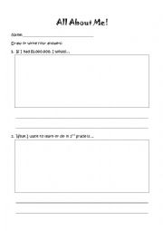 English Worksheet: All About Me