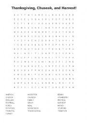 Chuseok Thanksgiving and Harvest Word Search