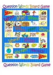 English Worksheet: Board Game - Question Words