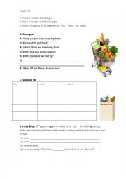 English Worksheet: Making a shopping list