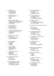 English Worksheet: IDIOMS - TEST