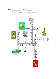 English Worksheet: Crossword