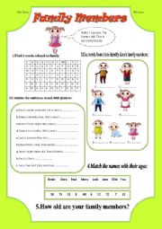 English Worksheet: Family Members