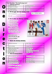 English Worksheet: The best song ever (ONE DIRECTION)