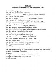 English Worksheet: Short Answer and Auxiliary Verb Role Play