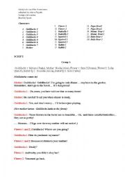 English Worksheet: Script Goldilocks